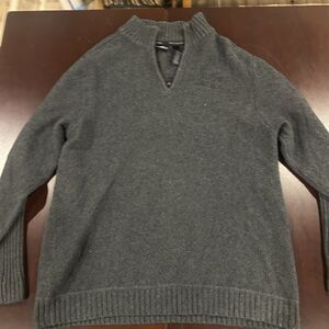 Harley-Davidson Men’s XL Quarter Zip Sweater Gray Textured Knit Pullover